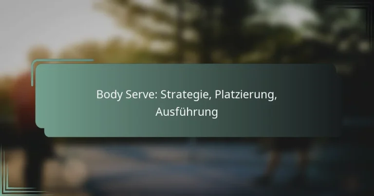 Body Serve: Strategie, Platzierung, Ausführung