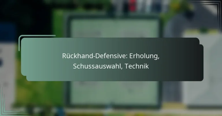 Rückhand-Defensive: Erholung, Schussauswahl, Technik
