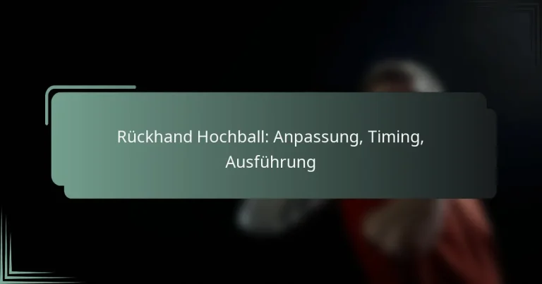 Rückhand Hochball: Anpassung, Timing, Ausführung