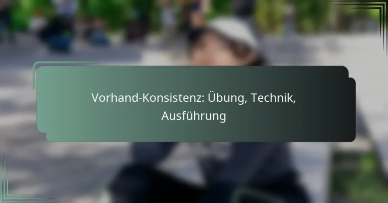 Vorhand-Konsistenz: Übung, Technik, Ausführung