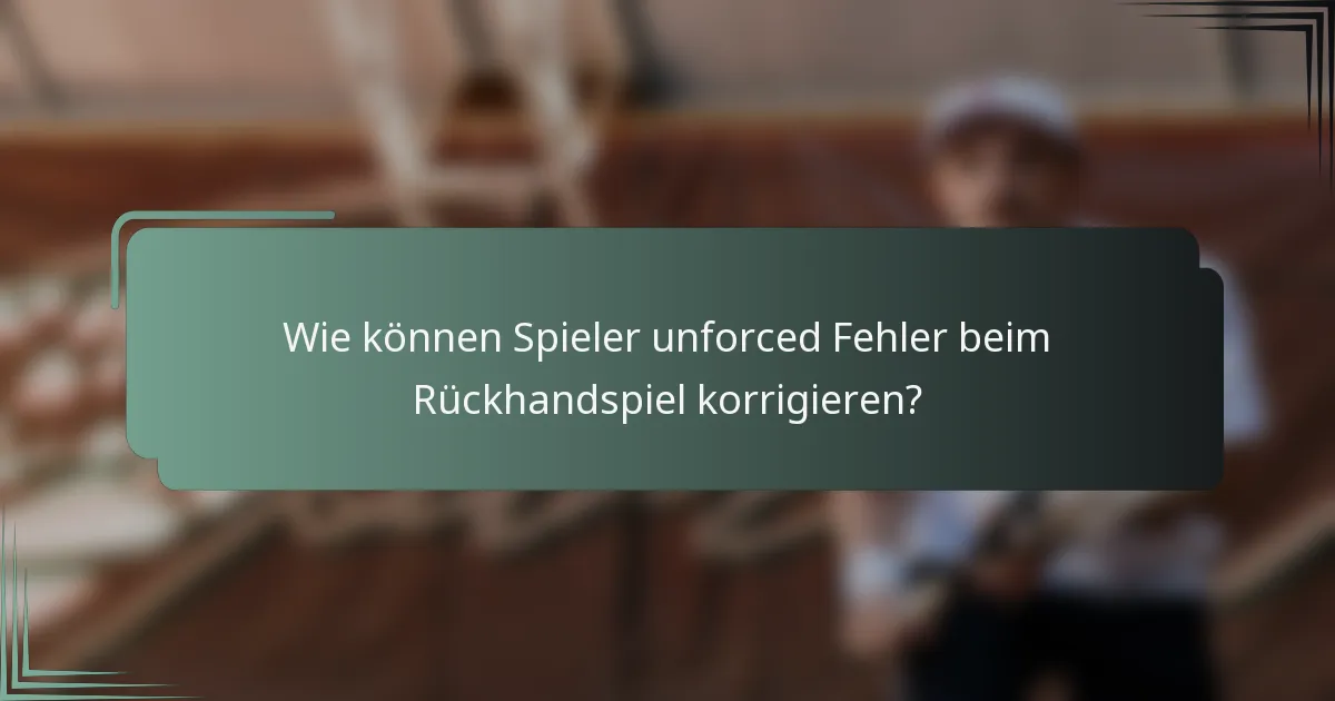 Wie können Spieler unforced Fehler beim Rückhandspiel korrigieren?